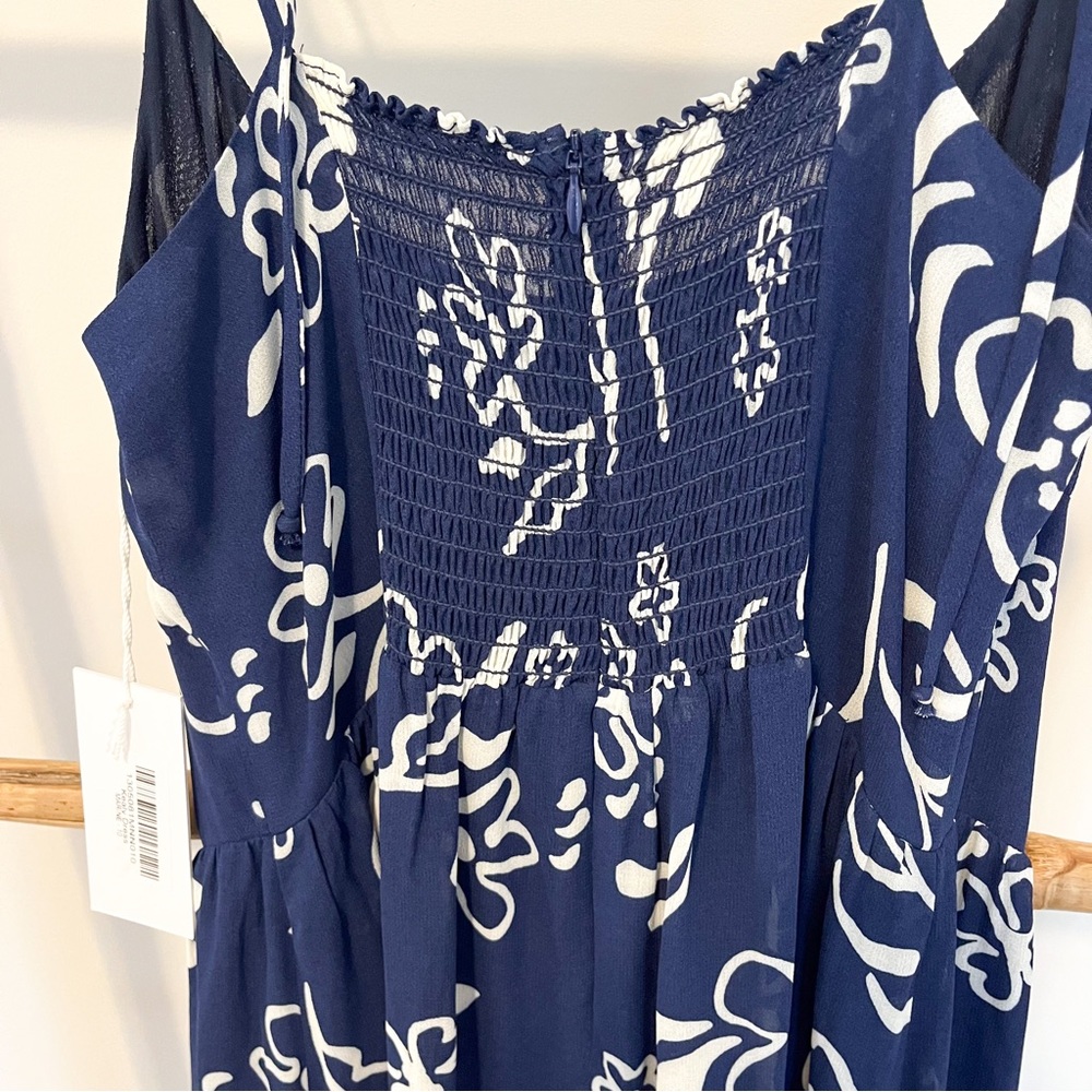 Reformation NWT Navy White Floral Kealy Dress Size 10 - Picture 8 of 11